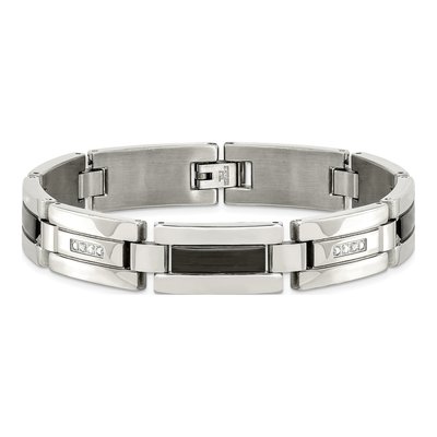 Black Stainless Steel 1/4 ct tw Diamond Bracelet – view 5