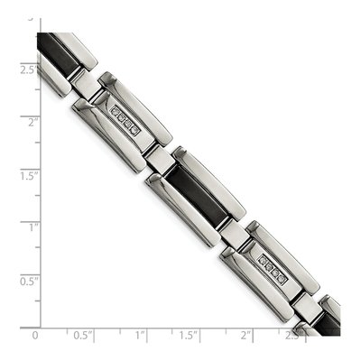 Black Stainless Steel 1/4 ct tw Diamond Bracelet – view 6