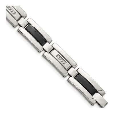 Black Stainless Steel 1/4 ct tw Diamond Bracelet