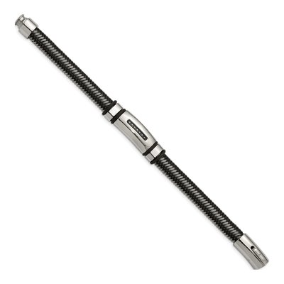 Black Stainless Steel 1/10 ct tw Diamond Bracelet – view 4