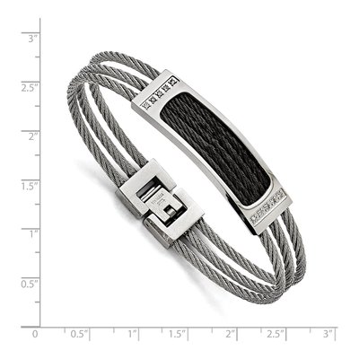 Black Stainless Steel 1/7 ct tw Diamond Bracelet – view 5