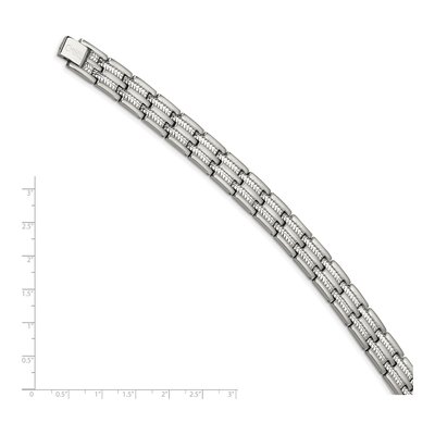 Stainless Steel Textured Link Bracelet – view 6