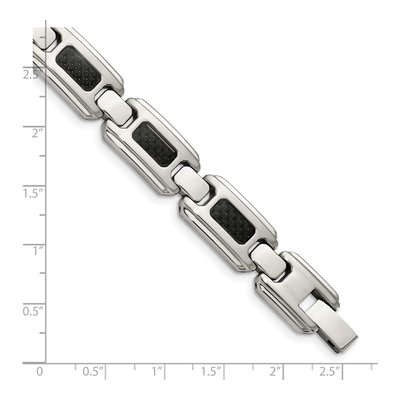 Stainless Steel Carbon Fiber Link Bracelet – view 6