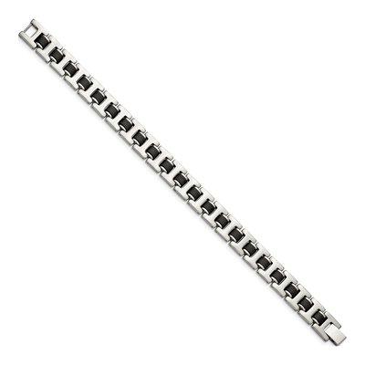 Stainless Steel Black Rubber Bracelet – view 4