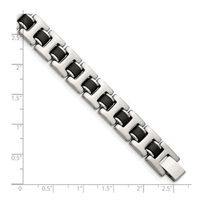 Stainless Steel Black Rubber Bracelet – view 6