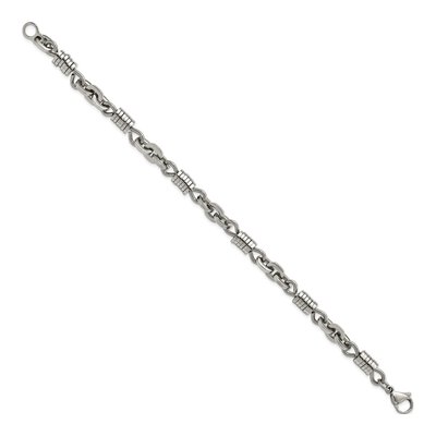 Men's Stainless Steel 6mm Fancy Link Chain Bracelet – view 4