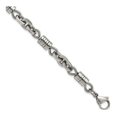 Men's Stainless Steel 6mm Fancy Link Chain Bracelet
