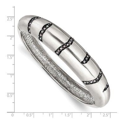 Stainless Steel Crystal Hinged Bangle Bracelet – view 4