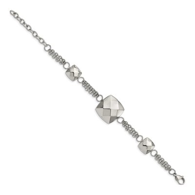 Stainless Steel Square Link Bracelet – view 3