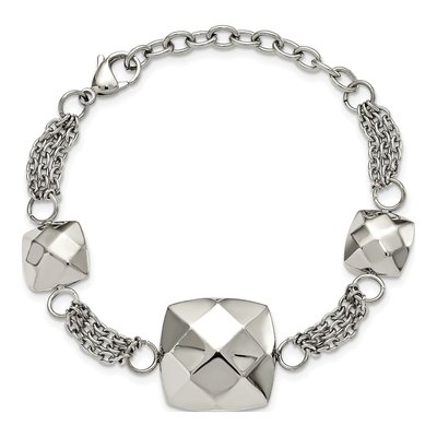 Stainless Steel Square Link Bracelet – view 4