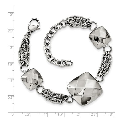 Stainless Steel Square Link Bracelet – view 5