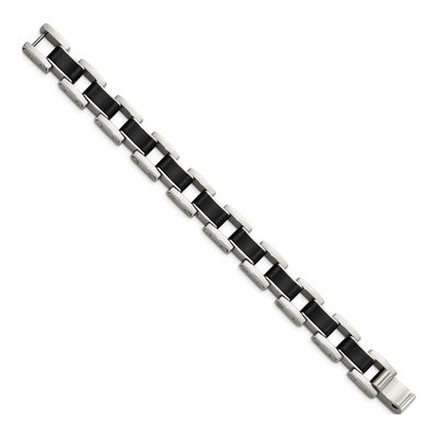 Stainless Steel Black Rubber Bracelet – view 4