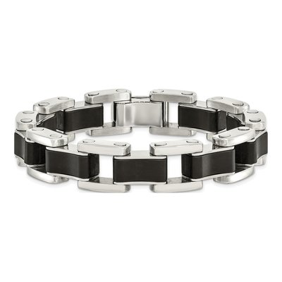 Stainless Steel Black Rubber Bracelet – view 5