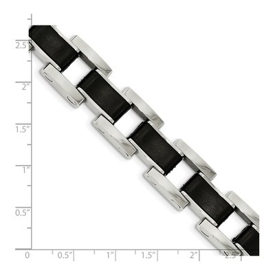 Stainless Steel Black Rubber Bracelet – view 6