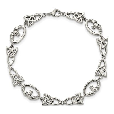 Stainless Steel Claddagh Trinity Knot Bracelet – view 5
