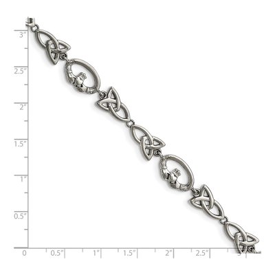 Stainless Steel Claddagh Trinity Knot Bracelet – view 6