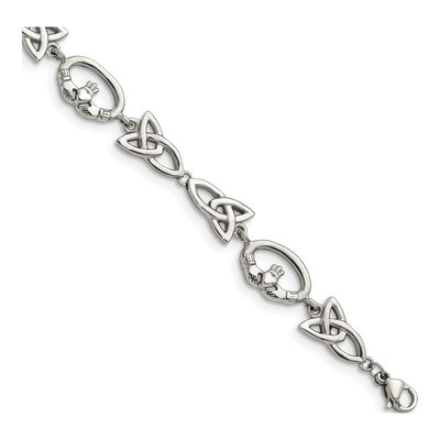 Stainless Steel Claddagh Trinity Knot Bracelet