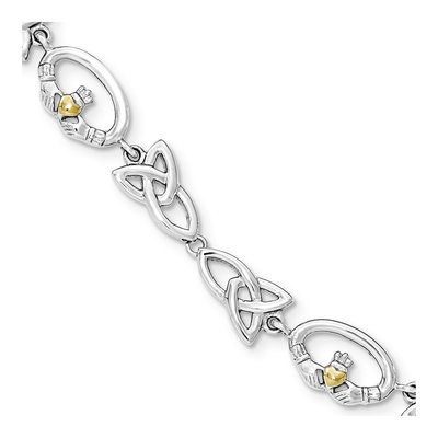 Stainless Steel IP Claddagh Bracelet