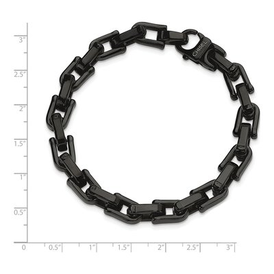 Men's Black Stainless Steel 8mm Fancy Link Chain Bracelet – view 6