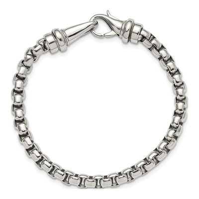 Men's Stainless Steel 6mm Box Chain Bracelet – view 5