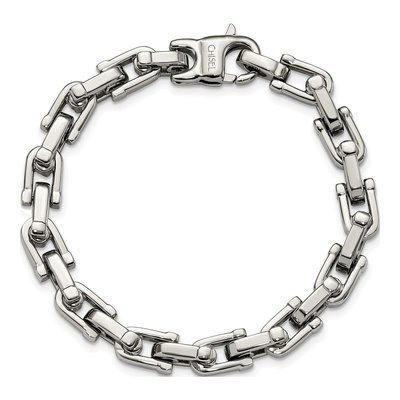 Men's Stainless Steel 7mm Link Chain Bracelet – view 5