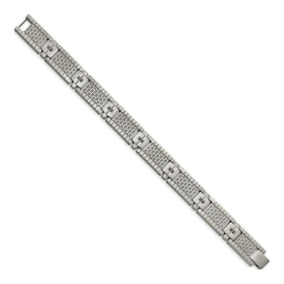 Stainless Steel CZ Antiqued Bracelet – view 3