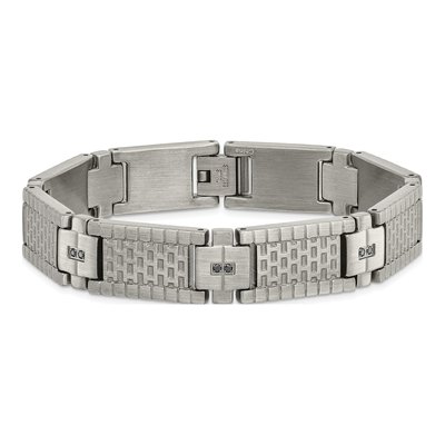 Stainless Steel CZ Antiqued Bracelet – view 4