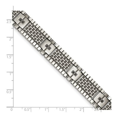 Stainless Steel CZ Antiqued Bracelet – view 5