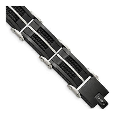 Black Stainless Steel Link Bracelet