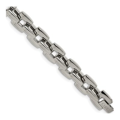 Men's Stainless Steel 8mm Square Link Chain Bracelet