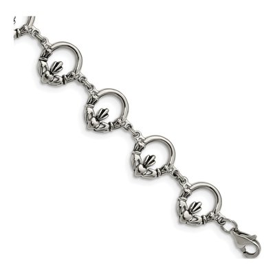 Stainless Steel Claddagh Bracelet