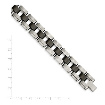 Stainless Steel Black Ceramic Link Bracelet – view 6