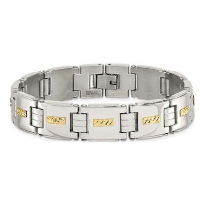 Stainless Steel & 14K Gold Link Bracelet – view 5