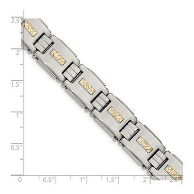 Stainless Steel & 14K Gold Link Bracelet – view 6