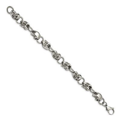 Stainless Steel Skull Link Bracelet – view 3