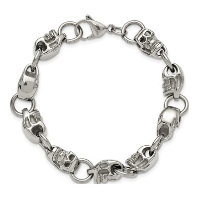 Stainless Steel Skull Link Bracelet – view 5