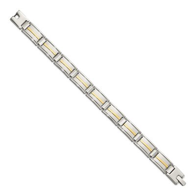 Stainless Steel & 14K Gold Link Bracelet – view 4
