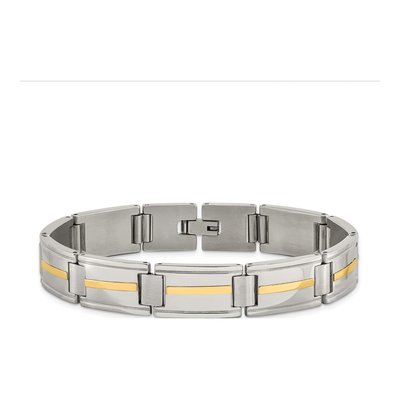 Stainless Steel & 14K Gold Link Bracelet – view 5