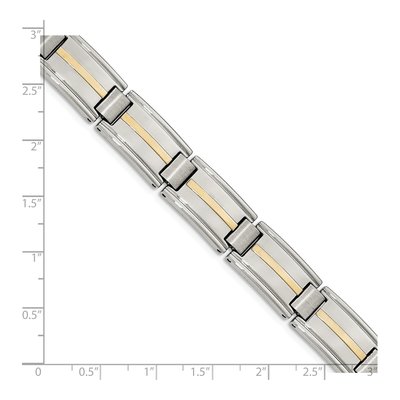 Stainless Steel & 14K Gold Link Bracelet – view 6