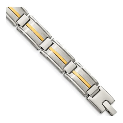 Stainless Steel & 14K Gold Link Bracelet