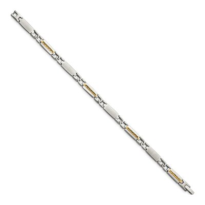 Stainless Steel & 14K Gold Link Bracelet – view 2