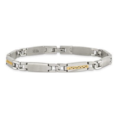 Stainless Steel & 14K Gold Link Bracelet – view 3