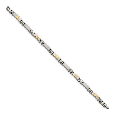 Stainless Steel & 14K Gold Link Bracelet – view 4