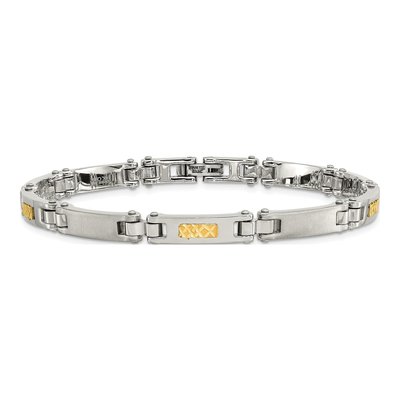 Stainless Steel & 14K Gold Link Bracelet – view 5