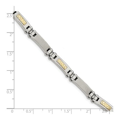Stainless Steel & 14K Gold Link Bracelet – view 6