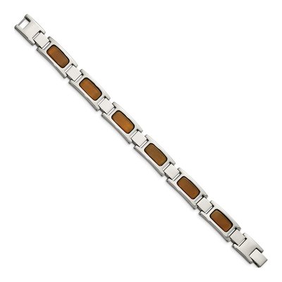 Stainless Steel Tiger's Eye Link Bracelet – view 4
