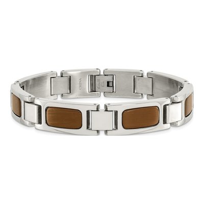 Stainless Steel Tiger's Eye Link Bracelet – view 5