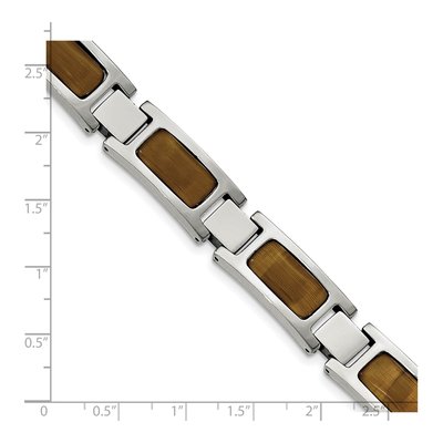 Stainless Steel Tiger's Eye Link Bracelet – view 6