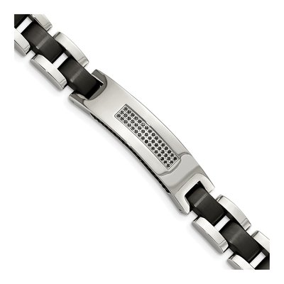 Black Stainless Steel CZ Bracelet