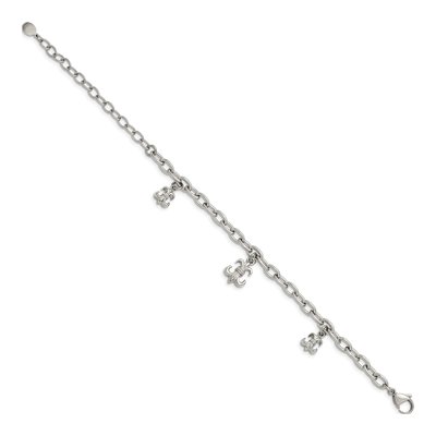 Stainless Steel Fleur de Lis Bracelet – view 2